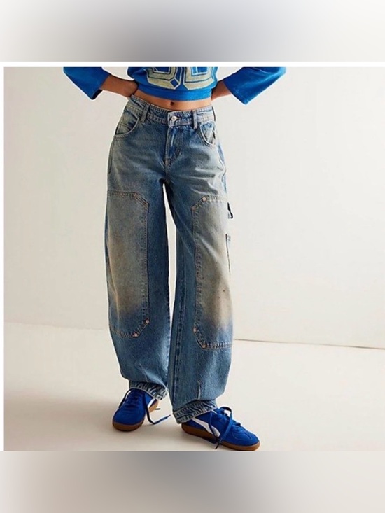 Free People Denim - Free People Loren Barrel Jeans in Faded Blue